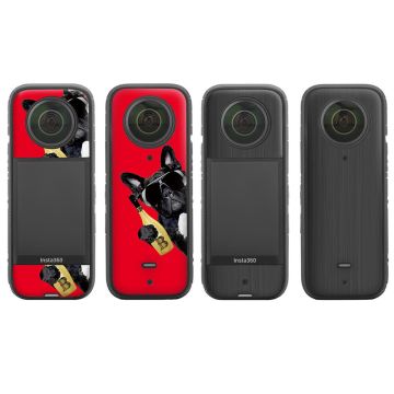 2Pcs SUNNYLIFE Insta360 X3 süßes Muster Aufkleber - Hund / Gebürstet