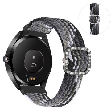 20mm Universal Nylon + Strass Schnalle Uhrenarmband - Schwarz Farbe