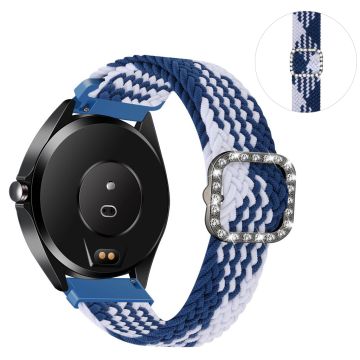 20mm Universal Nylon + Strass Schnalle Uhrenarmband - Blau und Weiß