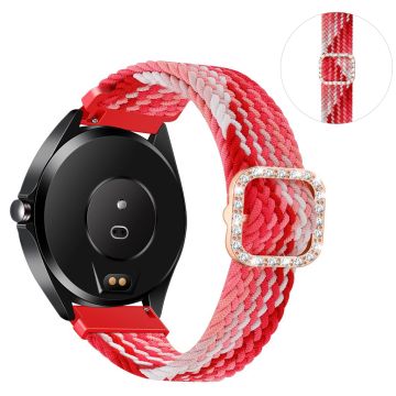 20mm Universal Nylon + Strass Schnalle Uhrenarmband - Erdbeere Rot