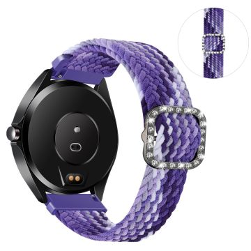 20mm Universal Nylon + Strass Schnalle Uhrenarmband - Grape Violett