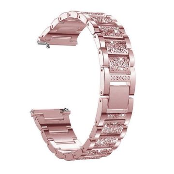 18mm Universal 3-Perlen Strass-Dekor Uhrenarmband - Pink