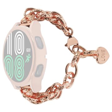 20mm Universal süßer Herz-Anhänger Edelstahl Uhrenarmband - Rose Gold