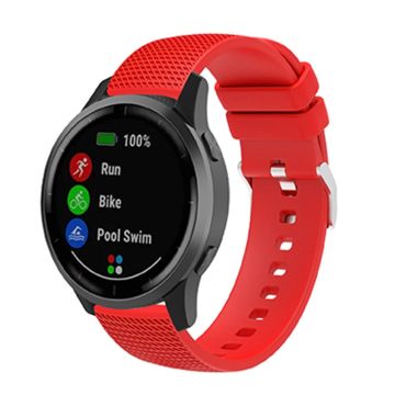 20mm Universal Grid Design Silikonarmband - Rot