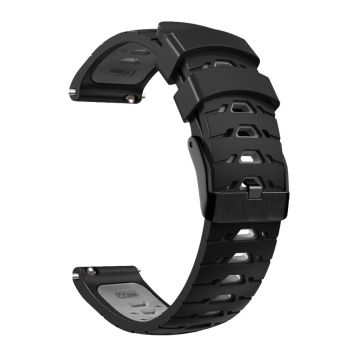 20mm Universal zweifarbiges Silikonarmband - Schwarz / Grau