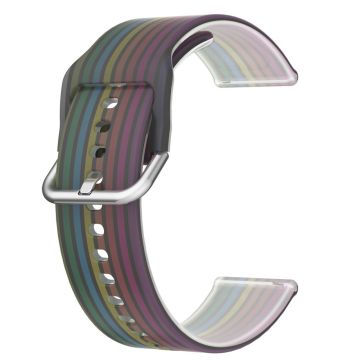 22mm Universal Silikonarmband in Regenbogenfarben - Schwarzer Regenbogen