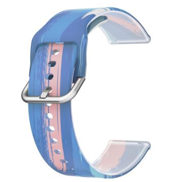 20mm Universal Silikonarmband in Regenbogenfarben - Blau Rosa