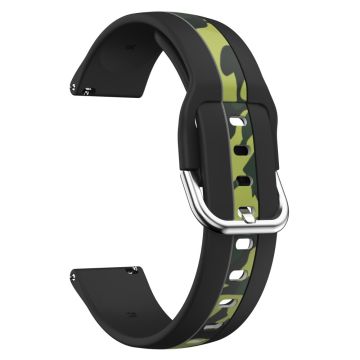 20mm Universal Silikonarmband mit fadingfreiem Muster - Schwarz / Schwarz Camouflage