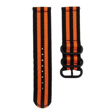 18mm Universal-Nylon-Armband - Schwarz / Orange