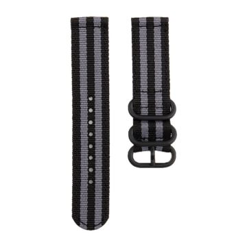 18mm Universal-Nylon-Armband - Schwarz / Grau