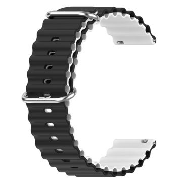 20mm Universal zweifarbiges Silikonarmband - Schwarz / Weiß