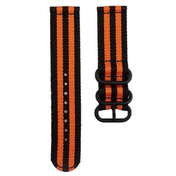 20mm Universal-Nylonband - Schwarz / Orange