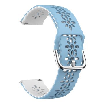 20mm Universal zweifarbiges Blumen-Hohlband - Baby Blau / Weiß