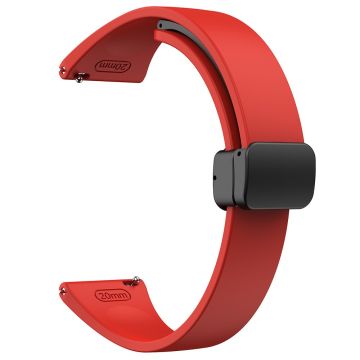 20mm Universal Silikonband mit schwarzer Schnalle - Rot