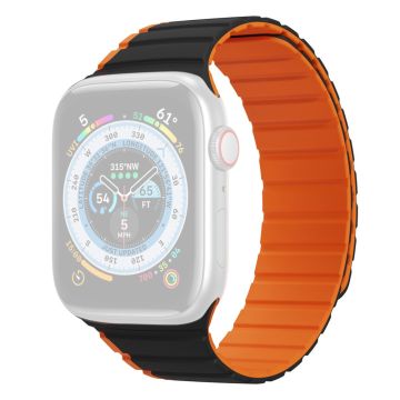 DUX DUCIS Apple Watch Series 8 (41mm) zweifarbiges Silikonarmband - Schwarz / Orange