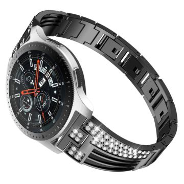 Samsung Galaxy Watch 46mm / Gear S3 Strass décor Uhrenarmband - Schwarz