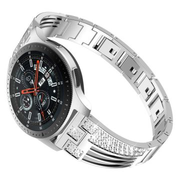 Samsung Galaxy Watch 46mm / Gear S3 Strass décor Uhrenarmband - Silber