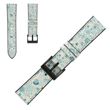 Haltbar Leder Uhrenarmband für Samsung Watch Geräte - Cyan Muster