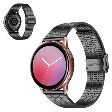 Samsung Galaxy Watch 3 (41mm) / Watch (42mm) Glänzend Rostfrei Stahl Uhrenarmband - Schwarz