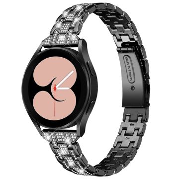 Samsung Galaxy Watch 3 (41mm) / Watch (42mm) Strass in Edelstahlarmband - Schwarz