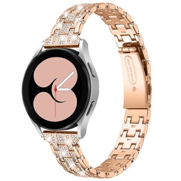 Samsung Galaxy Watch 3 (41mm) / Watch (42mm) Strass in Edelstahlarmband - Rose Gold