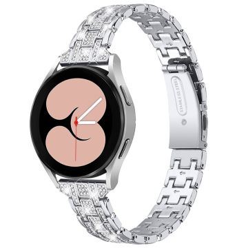 Samsung Galaxy Watch 3 (41mm) / Watch (42mm) Strass in Edelstahlarmband - Silber