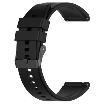 20mm bittees Silikonarmband für Samsung Uhr schwarze Schnalle - Schwarz