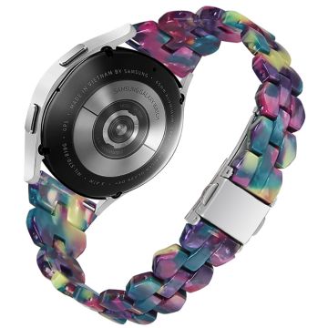 Samsung Galaxy Watch 5 / 4 / (42mm) Harz-Stil Uhrenarmband - Lila Grün Blume