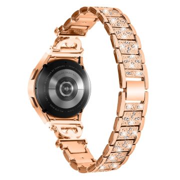 Samsung Galaxy Watch 6 / 5 / 4 Strassperlen-Edelstahlarmband - Rose Gold