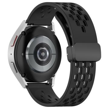 20mm Silikonarmband für Samsung Galaxy Watch 6 / 5 / 4 - Schwarz