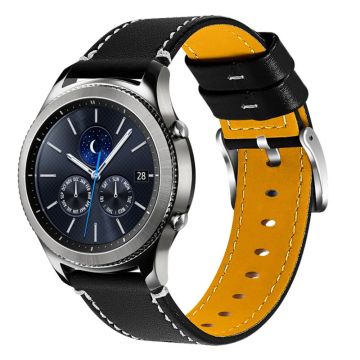 22mm Xiaomi Mi Watch Color Rindslederarmband - Schwarz