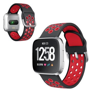 Fitbit Versa / Versa 2 Cool Silikon Uhrenarmband - Schwarz / Rot