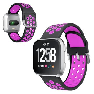 Fitbit Versa / Versa 2 Cool Silikon Uhrenarmband - Schwarz / Violett