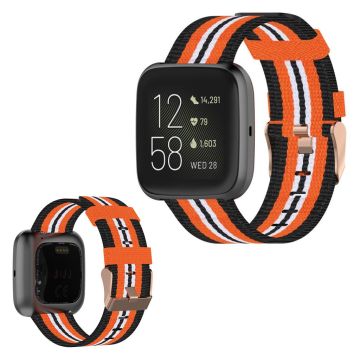 Fitbit Versa / Versa 2 / Blaze Nylon Uhrenarmband - Schwarz / Orange