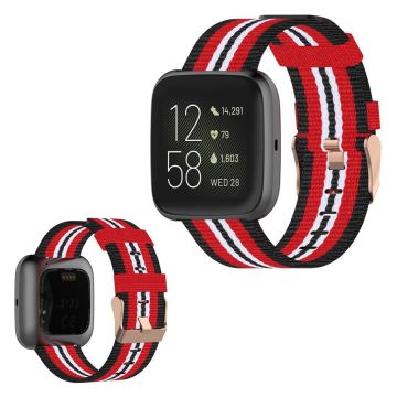 Fitbit Versa / Versa 2 / Blaze Nylon Uhrenarmband - Schwarz / Rot