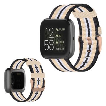 Fitbit Versa / Versa 2 / Blaze Nylon Uhrenarmband - Schwarz / Beige