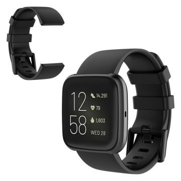 Fitbit Versa 2 / Versa Lite Silikon-Uhrenarmband - Schwarz / Größe: L