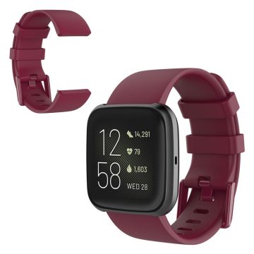 Fitbit Versa 2 / Versa Lite Silikon-Uhrenarmband - weinrot / Größe: L