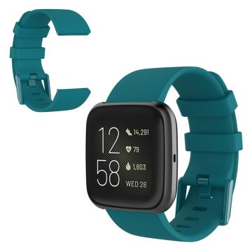 Fitbit Versa 2 / Versa Lite Silikon-Uhrenarmband - dunkelgrün / Größe: L