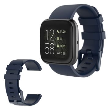 Fitbit Versa 2 / Versa Lite Silikon-Uhrenarmband - Dunkelblau / Größe: S