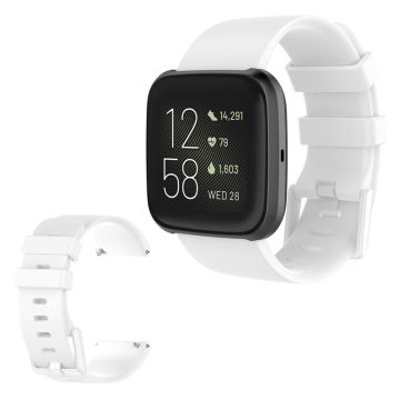 Fitbit Versa 2 / Versa Lite Silikon-Uhrenarmband - Weiß / Größe: S