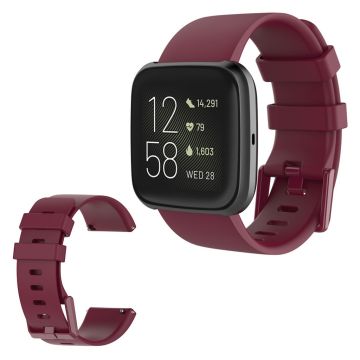 Fitbit Versa 2 / Versa Lite Silikon-Uhrenarmband - weinrot / Größe: S