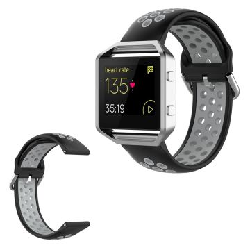 Fitbit Blaze / Versa / Versa Lite / Versa 2 Zweifarbig Silikon Uhrenarmband - Schwarz / Grau