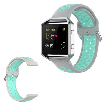 Fitbit Blaze / Versa / Versa Lite / Versa 2 Zweifarbig Silikon Uhrenarmband - Grau / Cyan