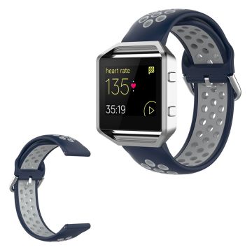 Fitbit Blaze / Versa / Versa Lite / Versa 2 Zweifarbig Silikon Uhrenarmband - Dunkelblau / Grau