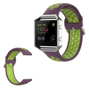 Fitbit Blaze / Versa / Versa Lite / Versa 2 Zweifarbig Silikon Uhrenarmband - Violett / Fluorescent Grün