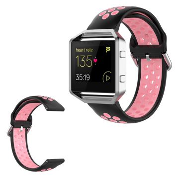 Fitbit Blaze / Versa / Versa Lite / Versa 2 Zweifarbig Silikon Uhrenarmband - Schwarz / Rosa