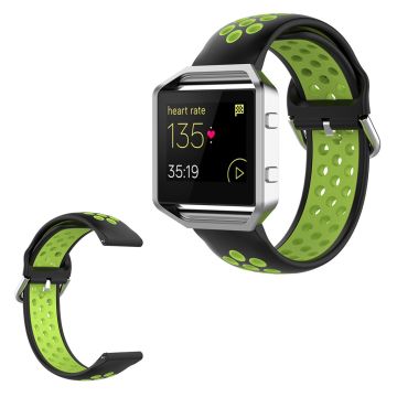 Fitbit Blaze / Versa / Versa Lite / Versa 2 Zweifarbig Silikon Uhrenarmband - Schwarz / Fluorescent Grün