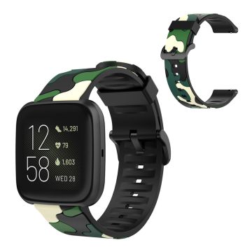 Fitbit Versa 2 / Lite Camouflage Silikon Uhrenarmband - Hellgrün