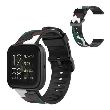 Fitbit Versa 2 / Lite Camouflage Silikon Uhrenarmband - Dunkelgrün